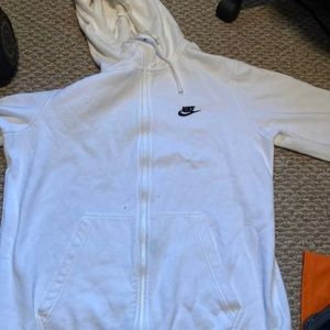 All white Nike hoodie
